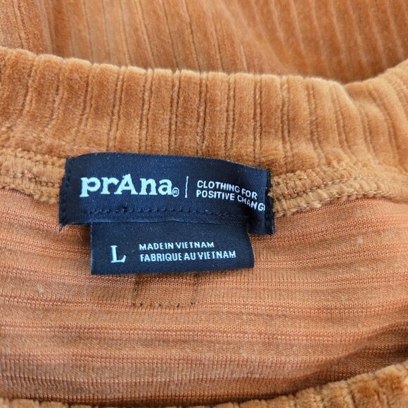 Prana Womens Rust Corduroy Velour Crewneck Pullover Sweatshirt Large - Picture 11 of 11